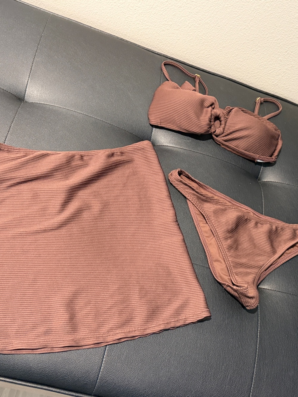 House of Harlow 1960 ribbed Three-Piece Swim Set
